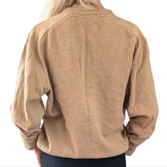 Vintage Lord Jeff 100% Camel Hair Sweater Camel Brown Soft Luxury Knit L - Picture 5 of 8